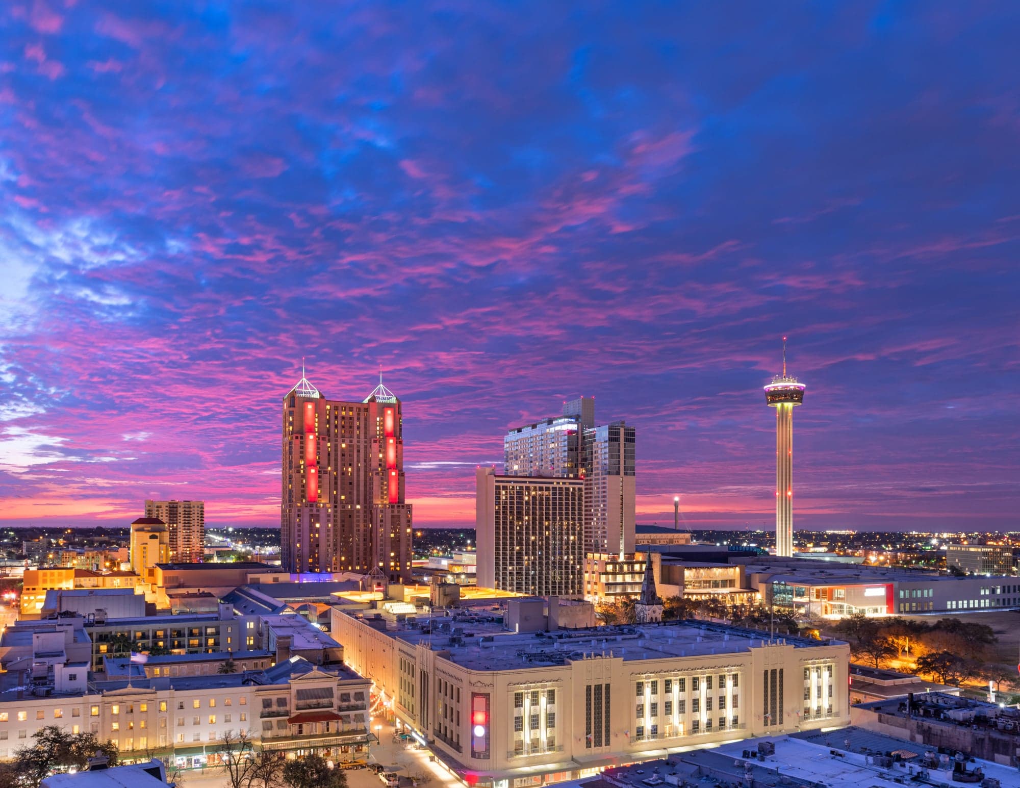 San Antonio skyline at twilight